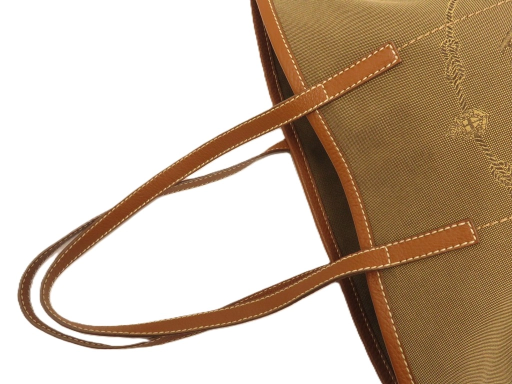 PRADA　プラダ　トートバッグ　カーキ　ブラウン　キャンバス　レザー【431】2148103798726