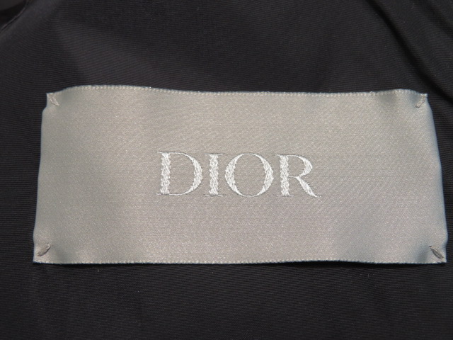 Dior Homme　ディオール オム　ダウン ベスト　メンズ 48　ネイビー　オブリーク　ナイロン　（2143200394550）　【432】