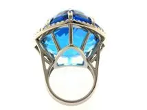 プラチナ900 ブルートパーズ ダイヤモンド リング 16.5号 JEWELRY ノンブランドジュエリー リング 16.5号 プラチナ900 ブルー