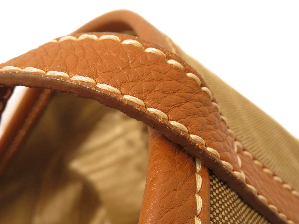 PRADA　プラダ　トートバッグ　カーキ　ブラウン　キャンバス　レザー【431】2148103798726