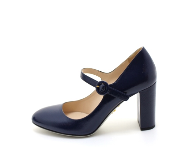 【PRADA】可愛い♪lady's ロゴ メリージェーンパンプス(38size) □PRADA プラダ ナッパレザー メリージェーンパンプス (PRADA