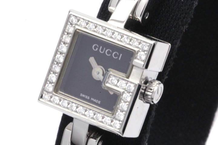 GUCCI グッチ 時計 レディース クオーツ 102 ブラック文字盤 ステンレス ダイヤベゼル【471】の購入なら「質」の大黒屋（公式）