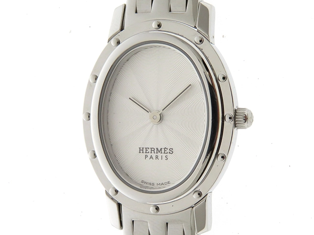 エルメス  クリッパー オーバル 腕時計 ステンレススチール CO1.210 クオーツ レディース 1年保証  HERMES