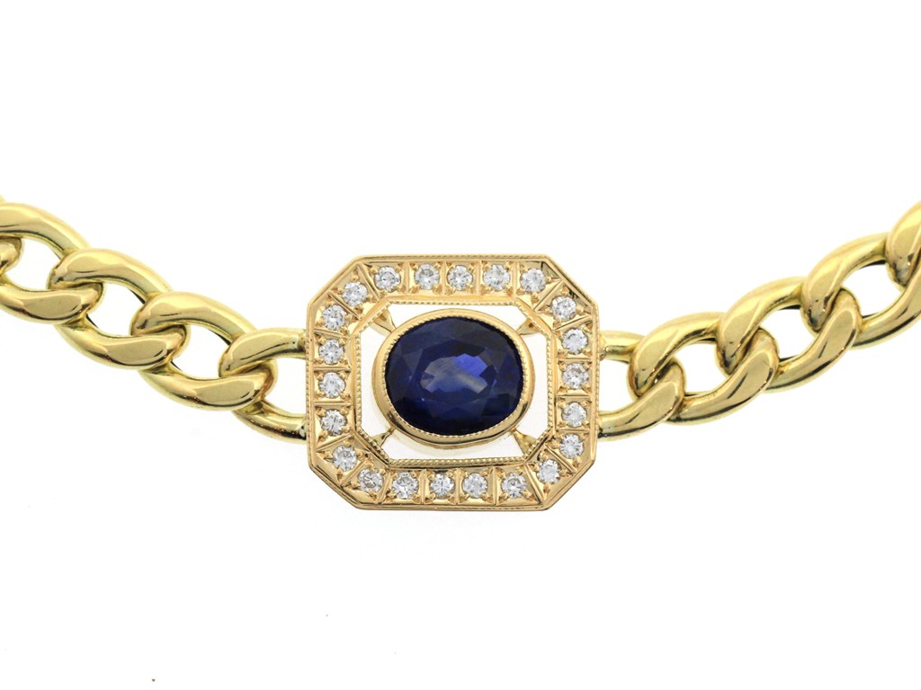 UNOAERRE ウノアエレ ネックレス K18イエローゴールド サファイア4.38