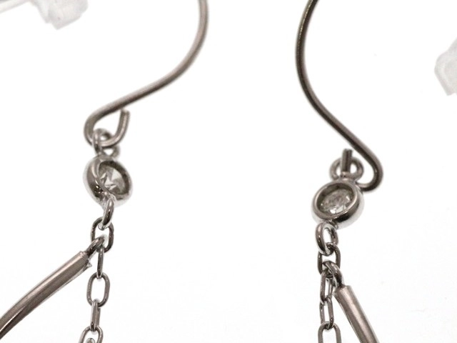 JEWELRY ノンブランド ジュエリー ピアス K18ホワイトゴール ダイヤモンド 0.8g【473】