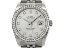 ランダム番2011年並行品 ROLEX ロレックス 腕時計 デイトジャスト36 116244G 10Pダイヤモンドシルバー文字盤 K18WG/ステンレス ダイヤモンドベゼル 自動巻き【472】SJ