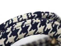 Dior ディオール 千鳥柄 レディーディオール ミディアム ハンドバッグ H0565BZAF M808 ネイビー GP ゴールド金具 2147100503951【471】