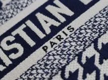 Dior ディオール 千鳥柄 レディーディオール ミディアム ハンドバッグ H0565BZAF M808 ネイビー GP ゴールド金具 2147100503951【471】