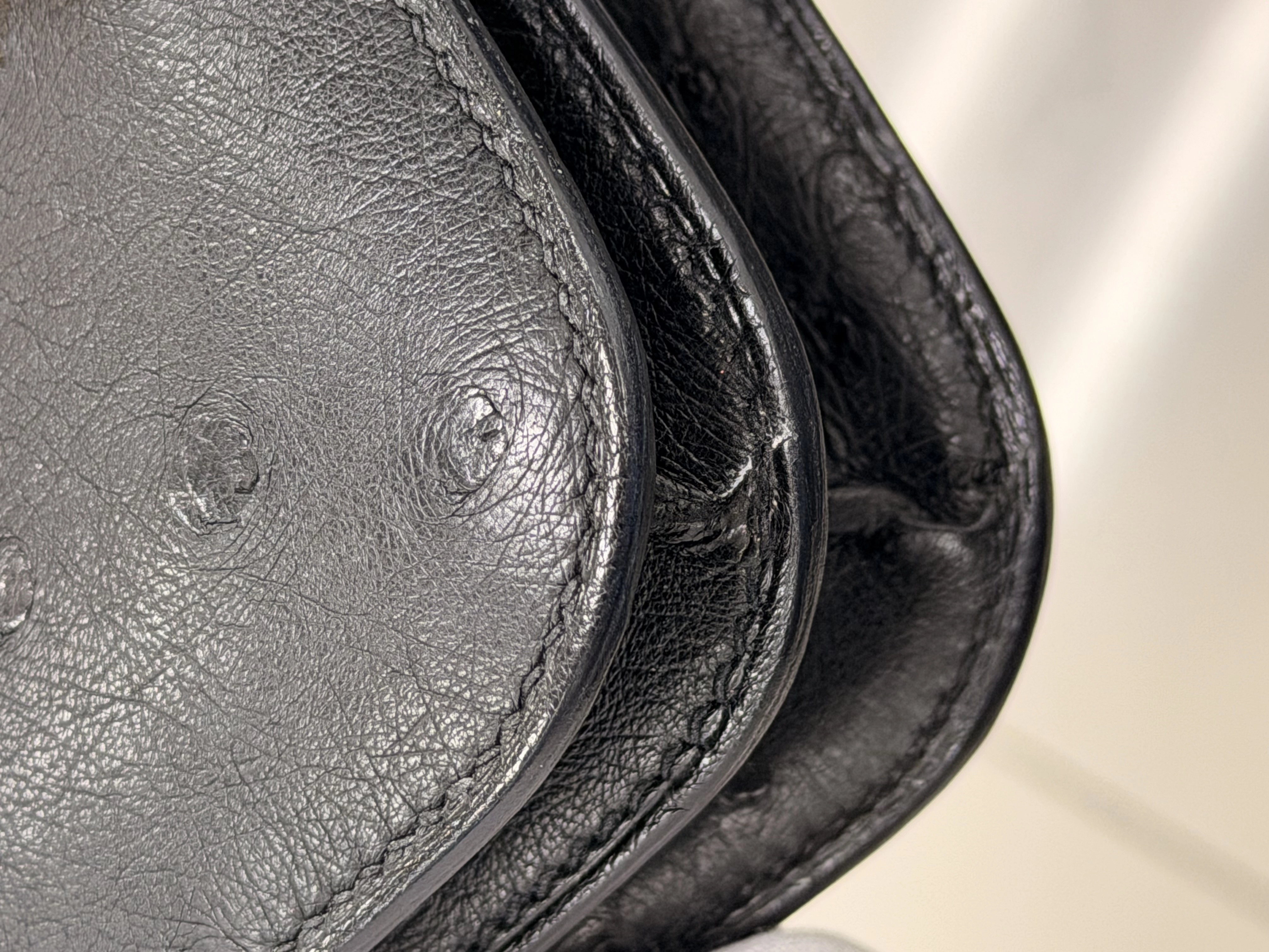 HERMES 　エルメス　ショルダーバッグ　コンスタンスⅢ　ミニ　ブラック・GP金具　オーストリッチ　Y刻印・2020年頃製造【472】HA