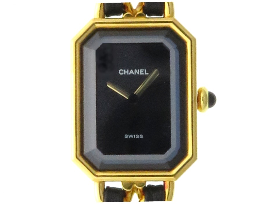 CHANELプルミエール　腕時計　シルバー　ブラック文字盤　Mサイズ腕時計