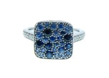 JEWELRY　リング　K18ホワイトゴールド　サファイヤ　ダイヤモンド　S1.00ct　D0.20ct　4.5g　12号　2143500269428【205】