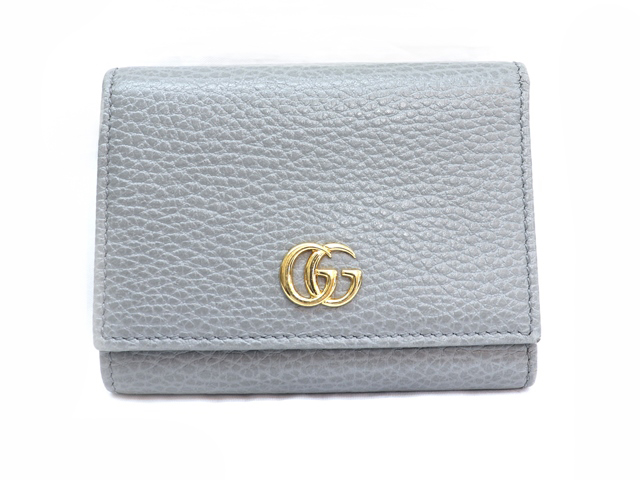GUCCI グッチ プチマーモント コンパクト財布 Wホック財布 グレー