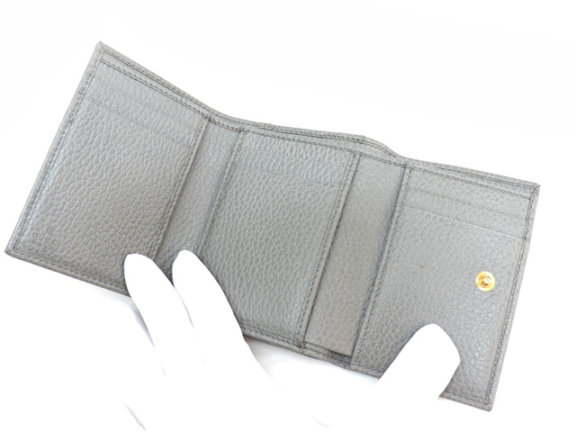 GUCCI グッチ プチマーモント コンパクト財布 Wホック財布 グレー