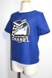 CHANEL シャネル 半袖Tシャツ レディース34 ブルー ホワイト コットン