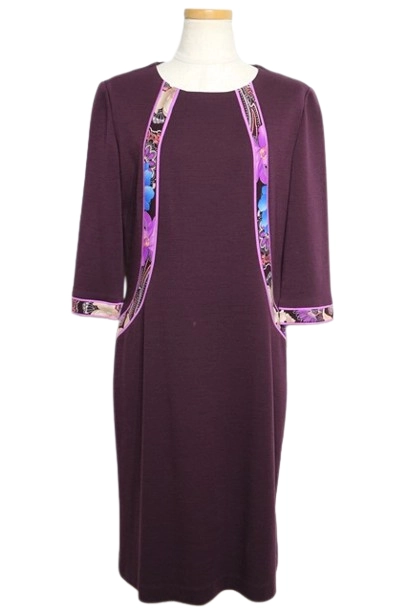 LEONARD レオナール 衣類 ワンピース レディース42 パープル ウール