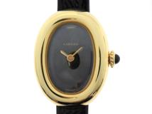 Cartier カルティエ 腕時計 2025年正規品 ベニュワール ウォッチ ミニモデル WGBA0040 K18イエローゴールド/レザー ブラック文字盤 クォーツ【472】SJ