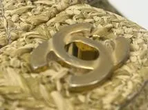 CHANEL シャネル ミニマトラッセ フクロウチャーム ナチュラル/GP金具 ラフィア素材 銀座並木通りリニューアル限定【472】KS