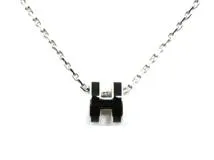 HERMES　エルメス　ネックレス　ポップアッシュミニ・ネックレス　ブラック／ＳＳ　2143000721235　【中古】【大黒屋】【200】