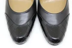 CHANEL　シャネル　靴　マトラッセ　パンプス　レディース40　ブラック　レザー　2143700183951　【200】