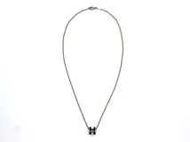 HERMES　エルメス　ネックレス　ポップアッシュミニ・ネックレス　ブラック／ＳＳ　2143000721235　【中古】【大黒屋】【200】