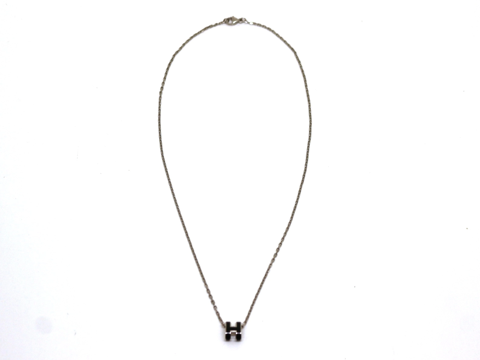 HERMES　エルメス　ネックレス　ポップアッシュミニ・ネックレス　ブラック／ＳＳ　2143000721235　【中古】【大黒屋】【200】