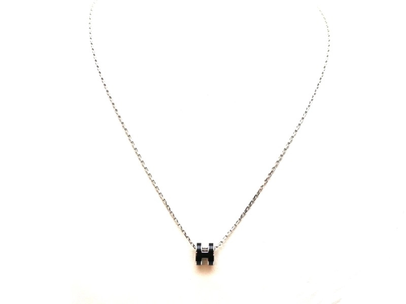 HERMES　エルメス　ネックレス　ポップアッシュミニ・ネックレス　ブラック／ＳＳ　2143000721235　【中古】【大黒屋】【200】