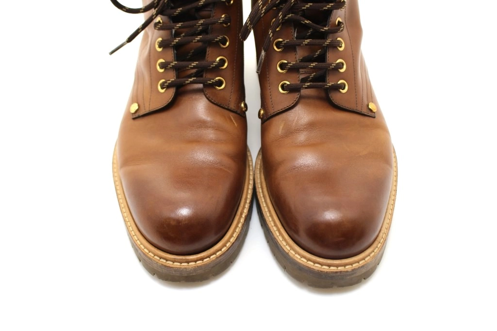 LOUIS VUITTON ルイヴィトン ラインアンクルブーツ メンズ6ハーフ ブラウン レザー 2120500255781 【432】