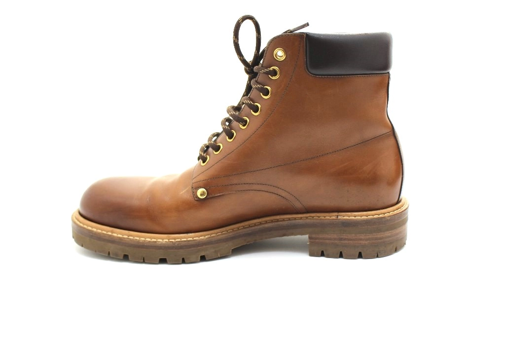 LOUIS VUITTON ルイヴィトン ラインアンクルブーツ メンズ6ハーフ ブラウン レザー 2120500255781 【432】