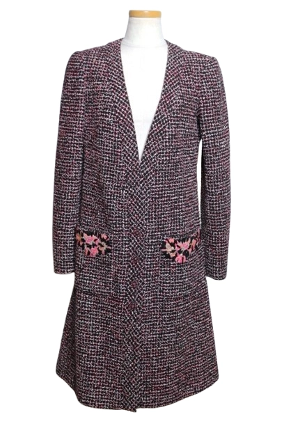 CHANEL シャネル 衣類 ツイードコート レディース34 ピンク P73619 V65099