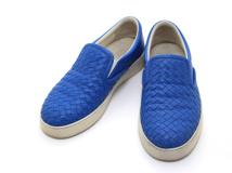 BOTTEGA VENETA ボッテガ・ヴェネタ 靴 イントレチャート スリッポン メンズ39(約24cm) ブルー レザー (2146000415524) 【200】