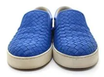 BOTTEGA VENETA ボッテガ・ヴェネタ 靴 イントレチャート スリッポン メンズ39(約24cm) ブルー レザー (2146000415524) 【200】