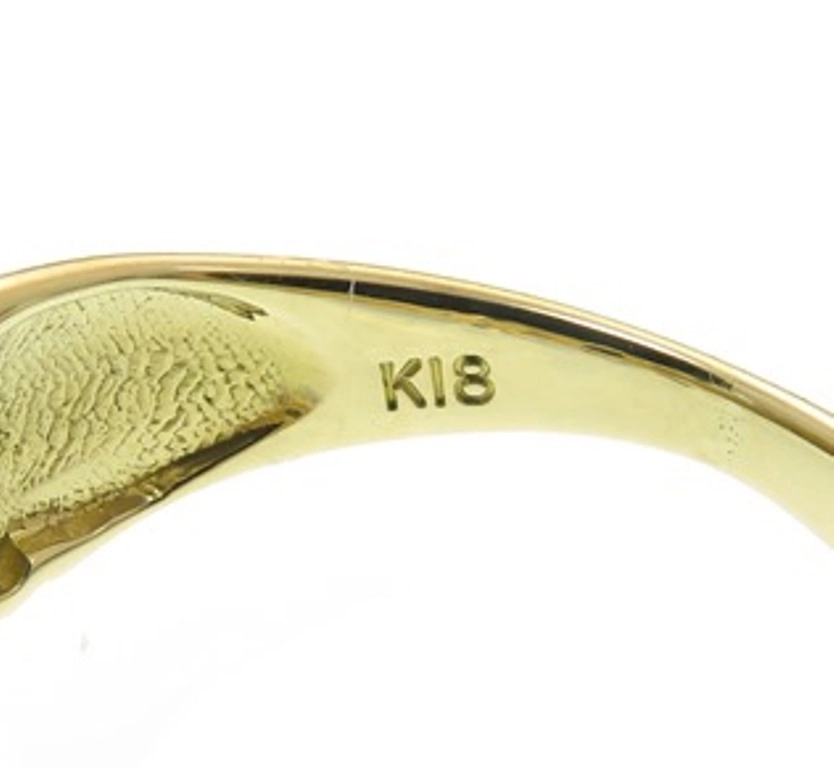 JEWELRY　ノンブランドジュエリー　貴金属・宝石　リング　K18イエローゴールド　サファイア　ダイヤモンド0.08ct　2.9g　6.5号　2147400241423　【205】