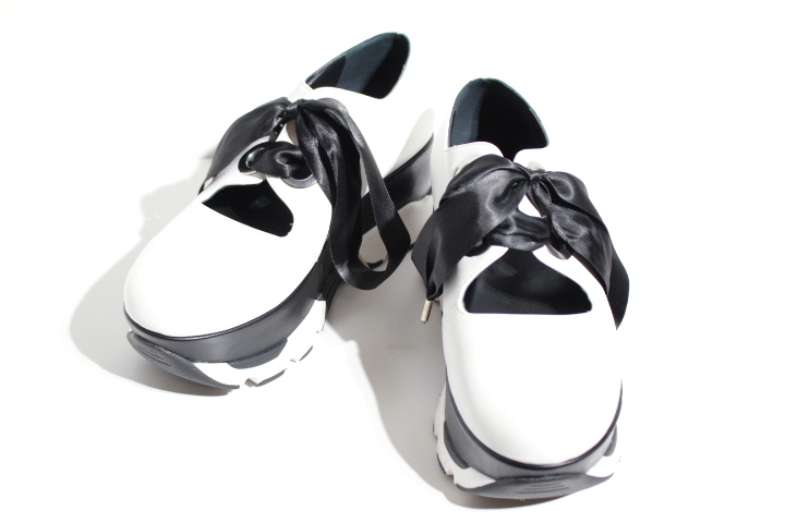 MARNI マルニ 靴 スニーカー レディース37 ブラック ホワイト レザー リボン 2147100394689 【200】の購入なら「質