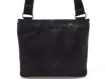 GUCCI グッチ GGインプリメ ショルダーバッグ ブラック PVC（ポリ塩化ビニル） レザー【473】