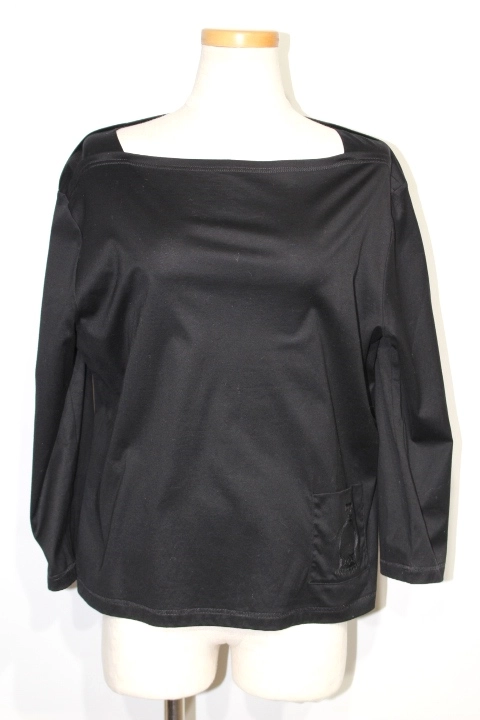 エルメス ブラック　無長袖カットソー HERMES エルメス カットソー レディース40 ブラック コットン の購入