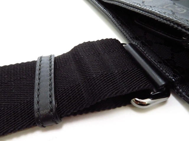 GUCCI グッチ GGインプリメ ショルダーバッグ ブラック PVC(ポリ塩化ビニル) レザー【473】