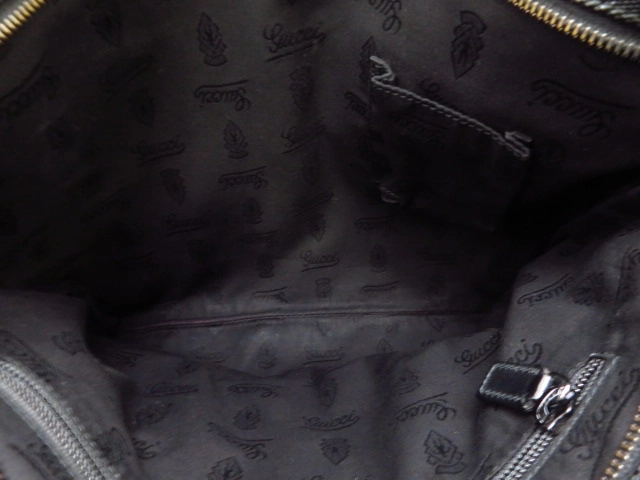 GUCCI グッチ GGインプリメ ショルダーバッグ ブラック PVC(ポリ塩化ビニル) レザー【473】