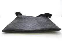 GUCCI グッチ GGインプリメ ショルダーバッグ ブラック PVC（ポリ塩化ビニル） レザー【473】