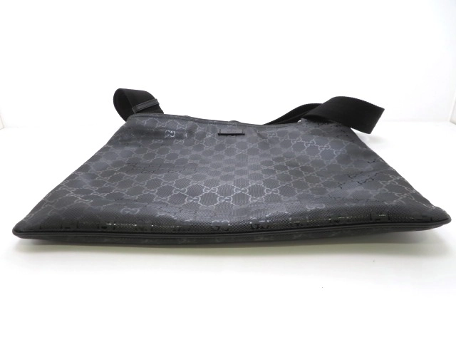 GUCCI グッチ GGインプリメ ショルダーバッグ ブラック PVC(ポリ塩化ビニル) レザー【473】
