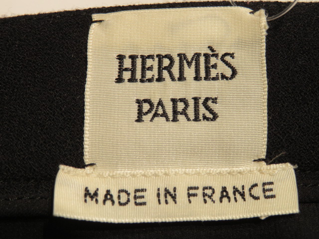HERMES エルメス スカート レディース 38 ブラック ウール