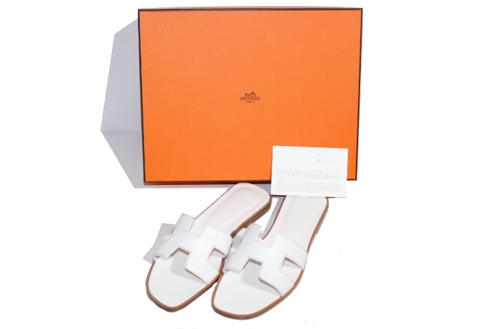 HERMES エルメス 靴 オラン サンダル レディース36 ホワイト