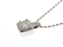 JEWELRY ノンブランド ジュエリー ネックレス K18 ホワイトゴールド ダイヤモンド 1.9g【473】
