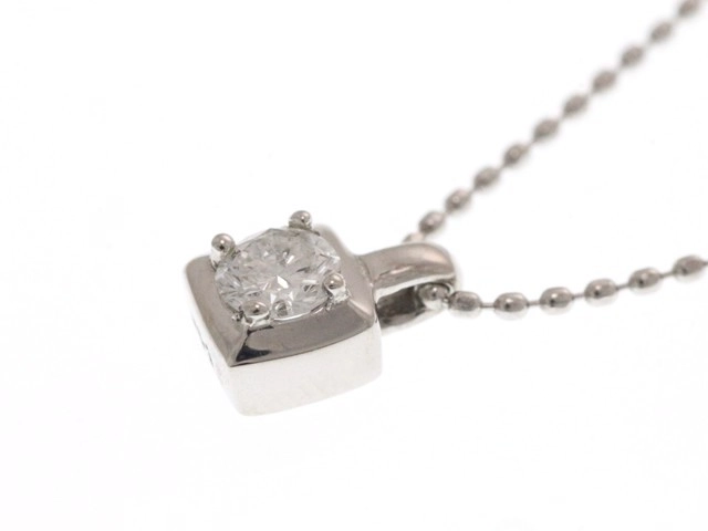 JEWELRY ノンブランド ジュエリー ネックレス K18 ホワイトゴールド ダイヤモンド 1.9g【473】