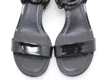 LOUIS VUITTON ルイ・ヴィトン 靴 ヴェデット・ライン サンダル レディース36ハーフ ブラック モノグラム/パテント (2147100407150) 【200】