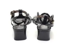 LOUIS VUITTON ルイ・ヴィトン 靴 ヴェデット・ライン サンダル レディース36ハーフ ブラック モノグラム/パテント (2147100407150) 【200】