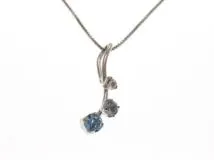 JEWELRY ノンブランド ジュエリー ネックレス K18 ホワイトゴールド マルチカラー 1.0g【473】