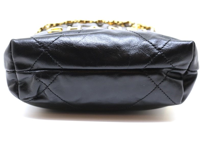 CHANEL シャネル CHANEL22 シャネル22 ミニ ブラック GP ゴールド金具 カーフ ヴィンテージ加工 2120000324758【200】
