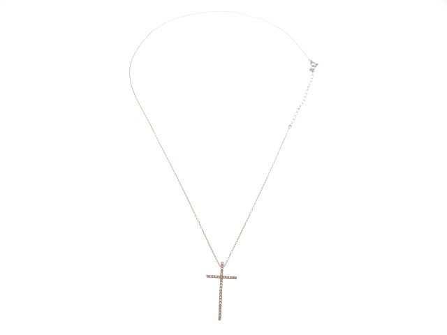 STAR JEWELRY スタージュエリ― クロス ネックレス K18 ホワイト