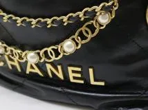 CHANEL シャネル CHANEL22 シャネル22 ミニ ブラック GP ゴールド金具 カーフ ヴィンテージ加工 2120000324758【200】