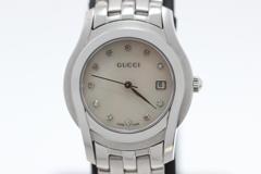 GUCCI グッチ　レディース クオーツ　5500L 11PD　ホワイトシェル文字盤 SS【472】HK